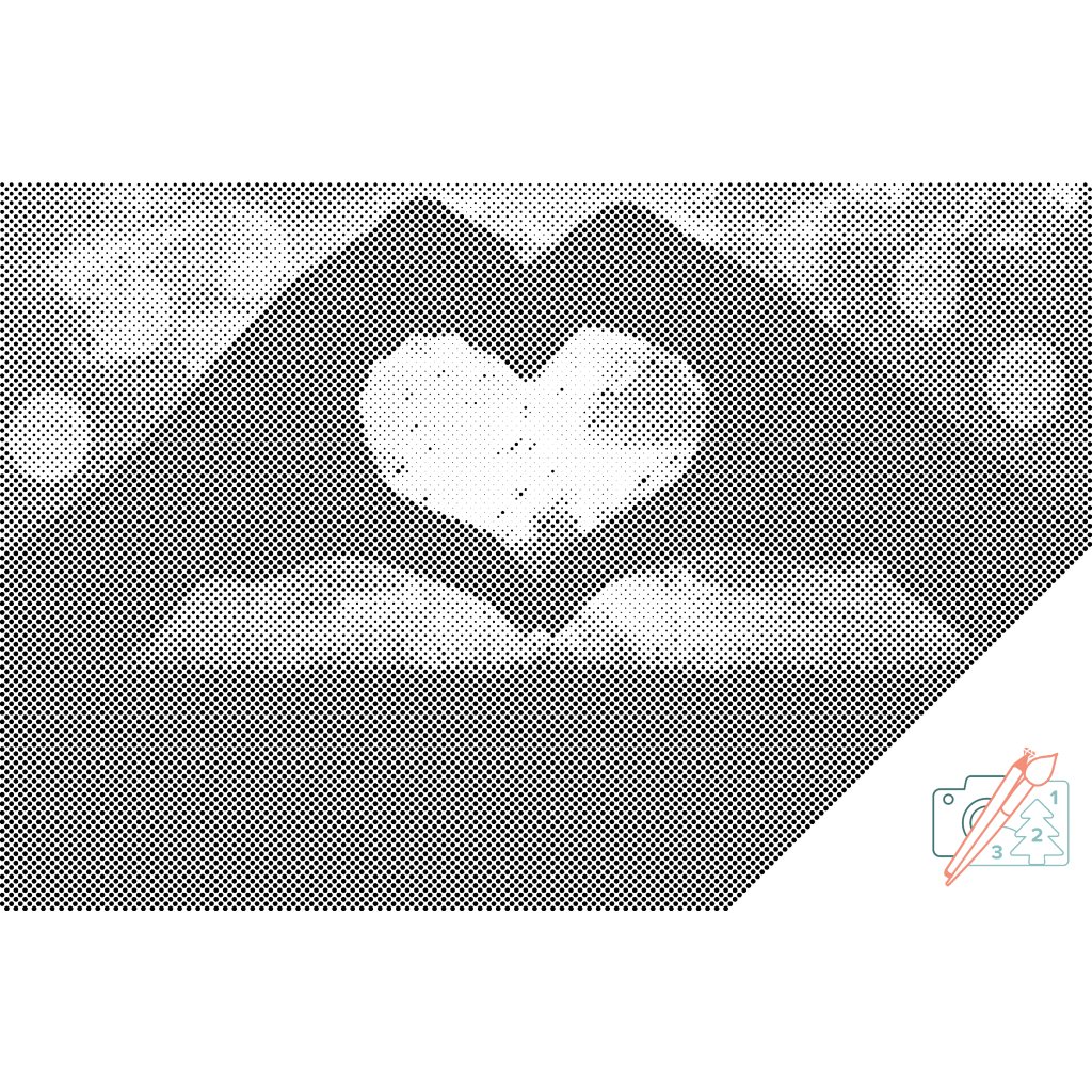 Puntillismo – Manos en forma de corazón