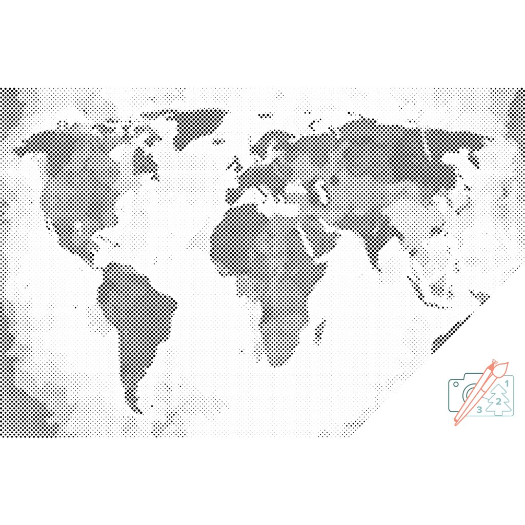Puntillismo – Mapa del mundo 1