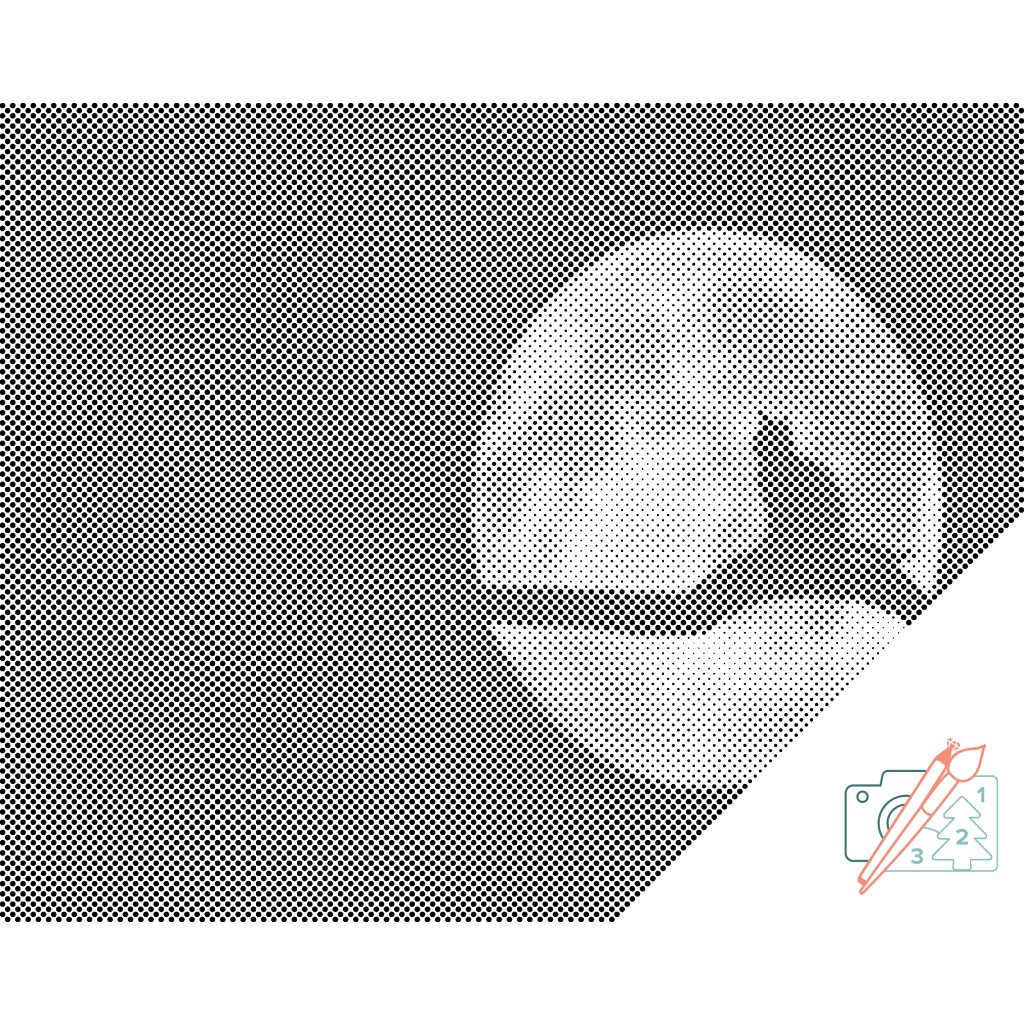 Puntillismo – Gato en luna llena