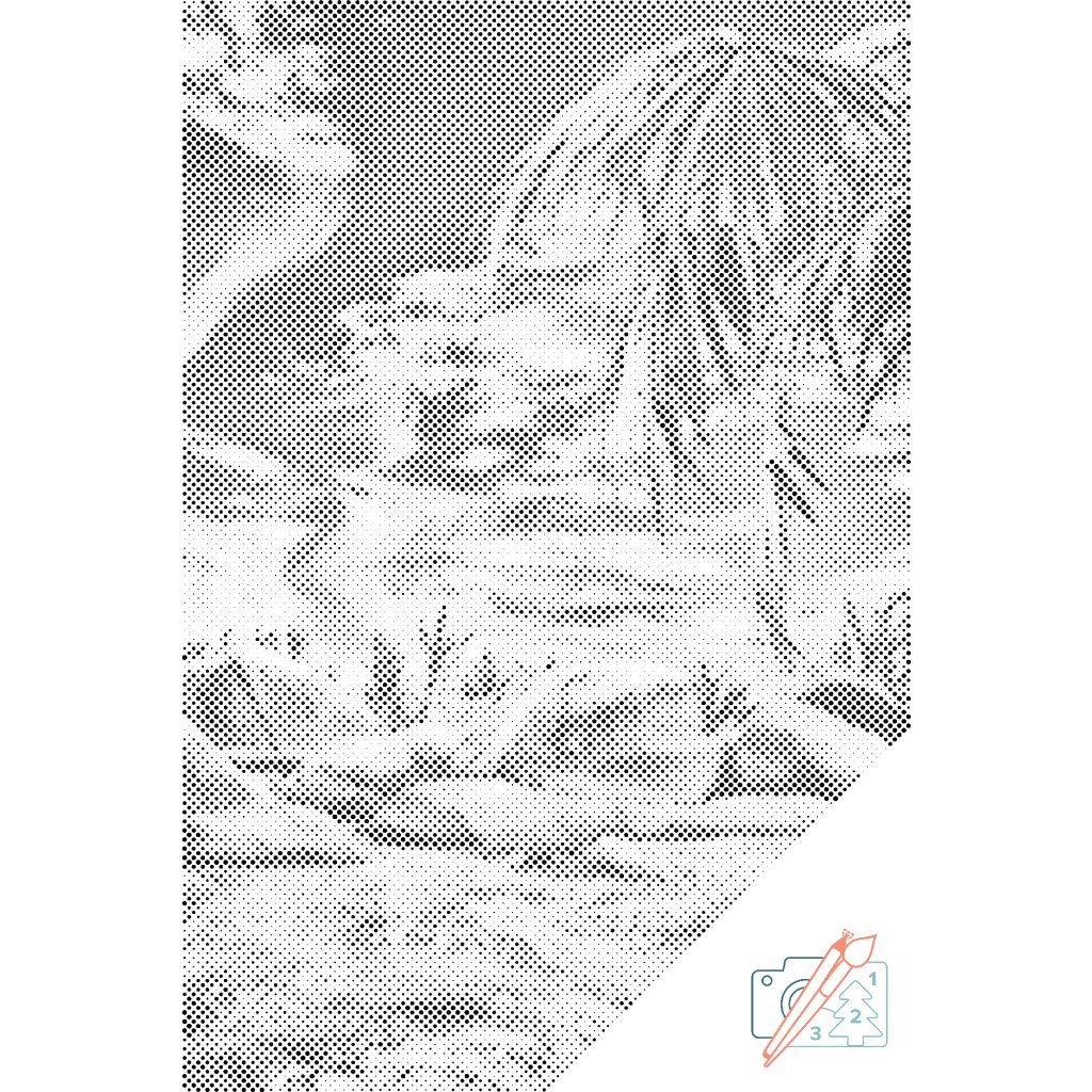 Puntillismo – Océano y palmera