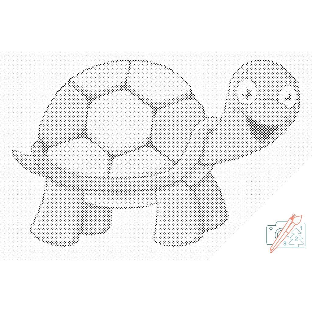 Puntillismo – Tortuga feliz