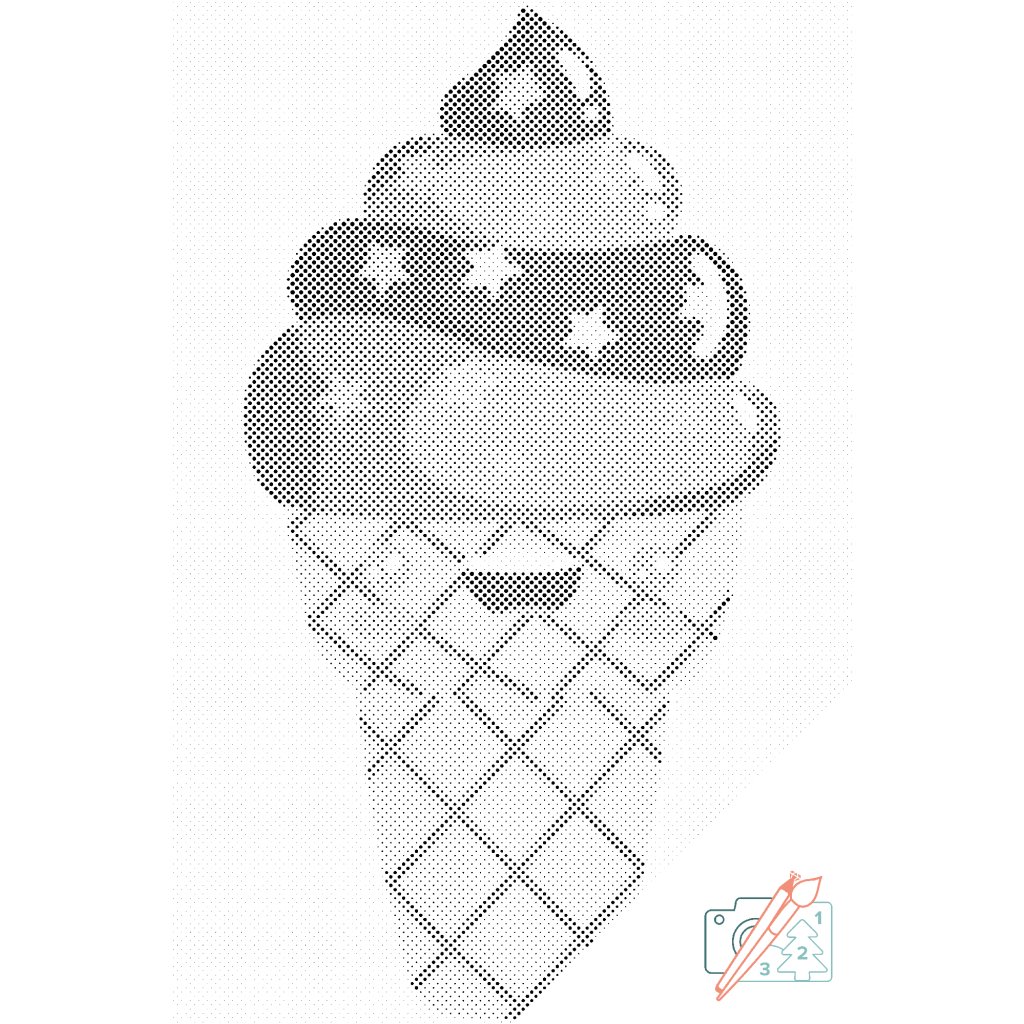 Puntillismo – Helado sonriente