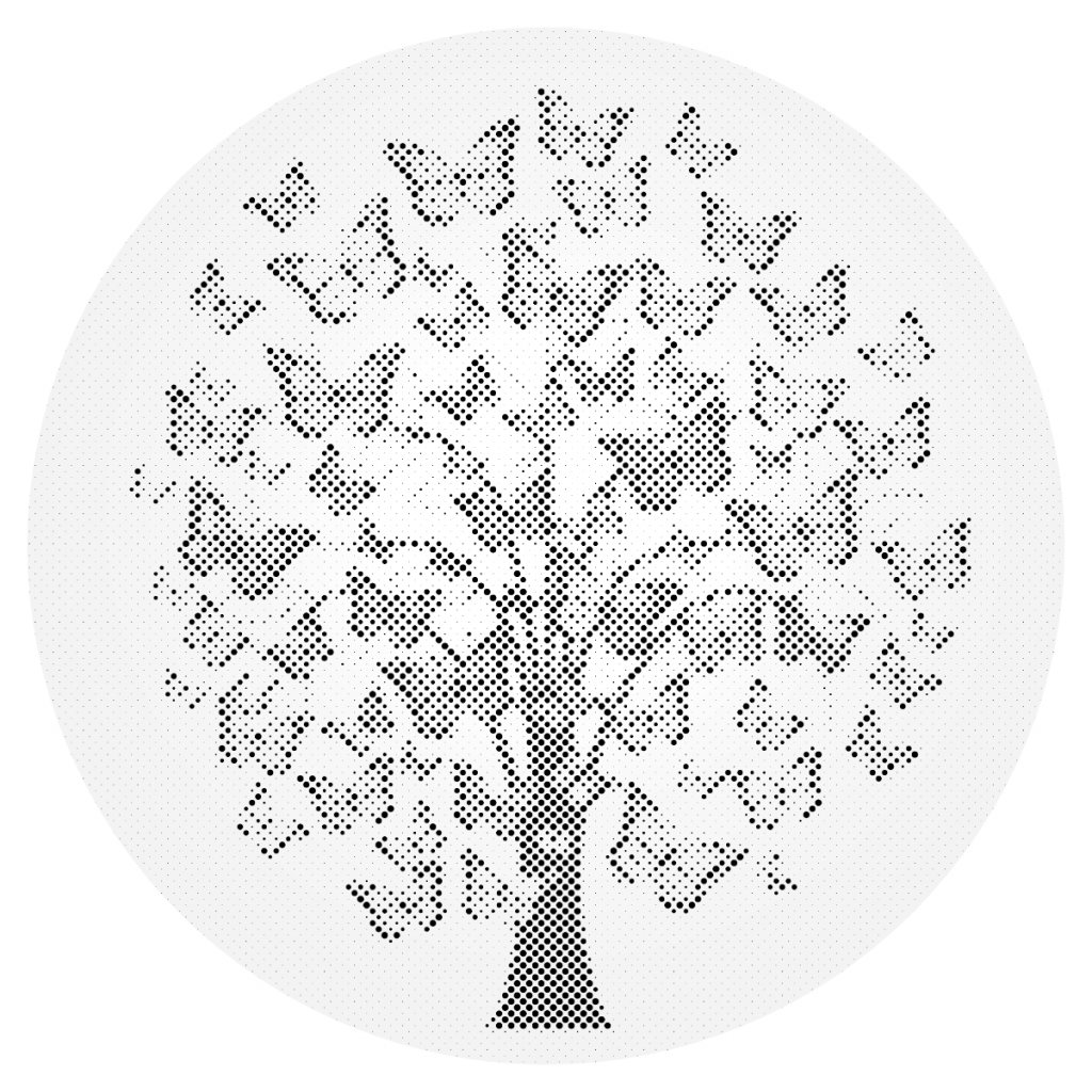 Puntillismo – Árbol de mariposas