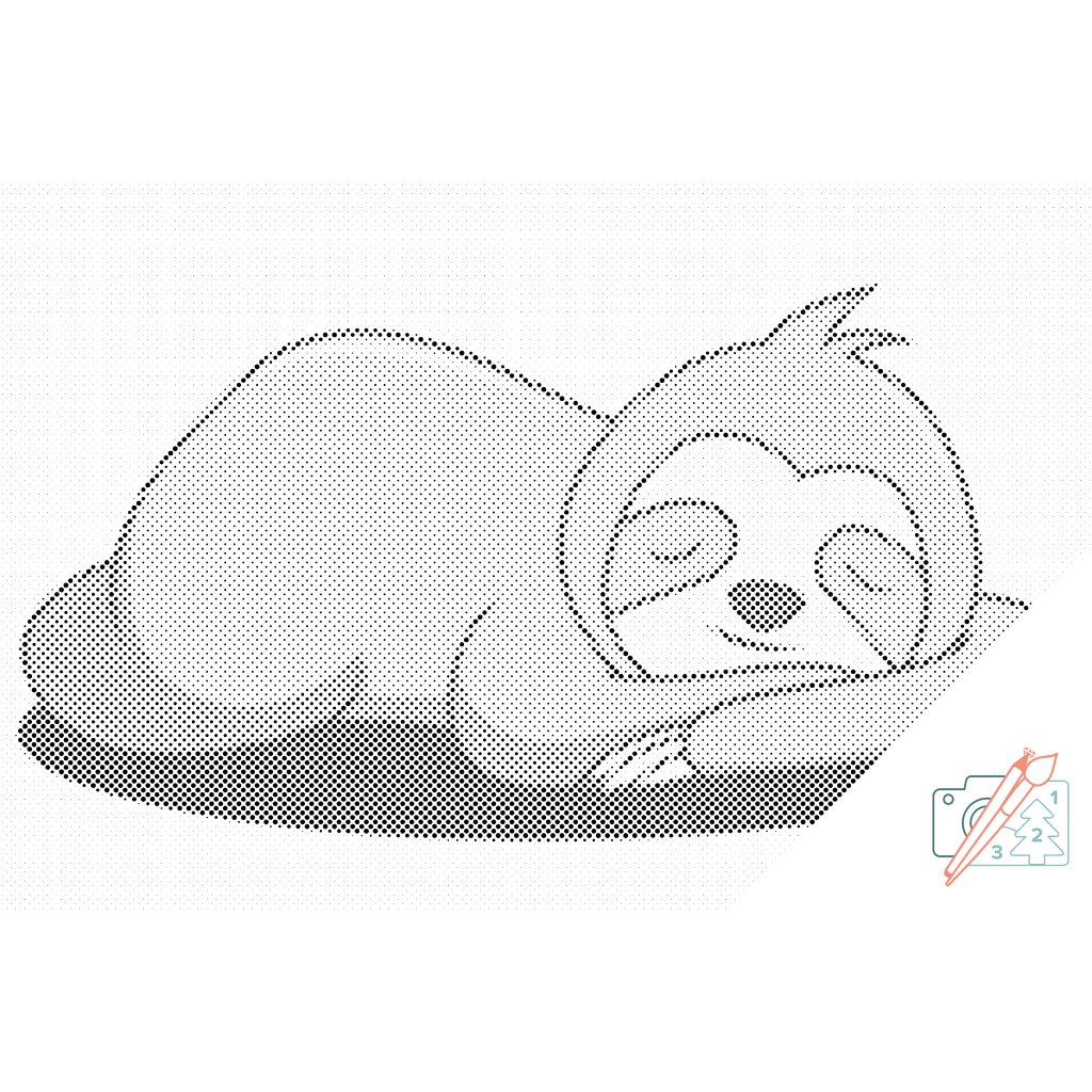 Puntillismo – Perezoso descansando