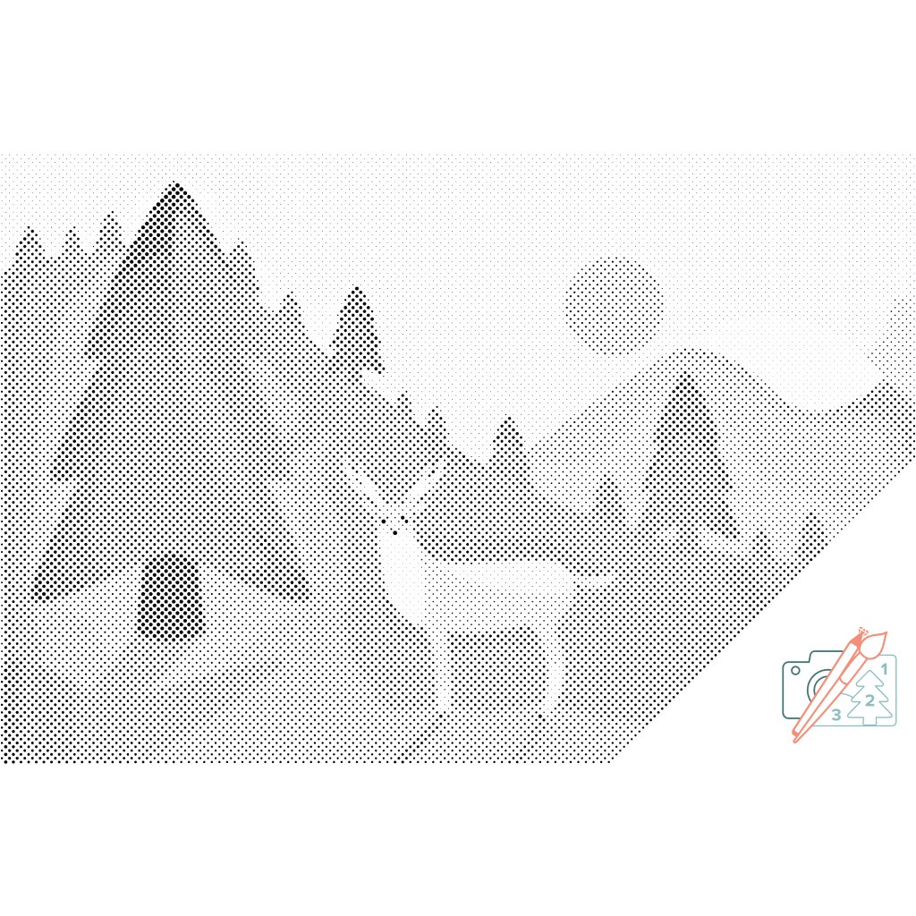 Puntillismo – Paisaje con ciervo