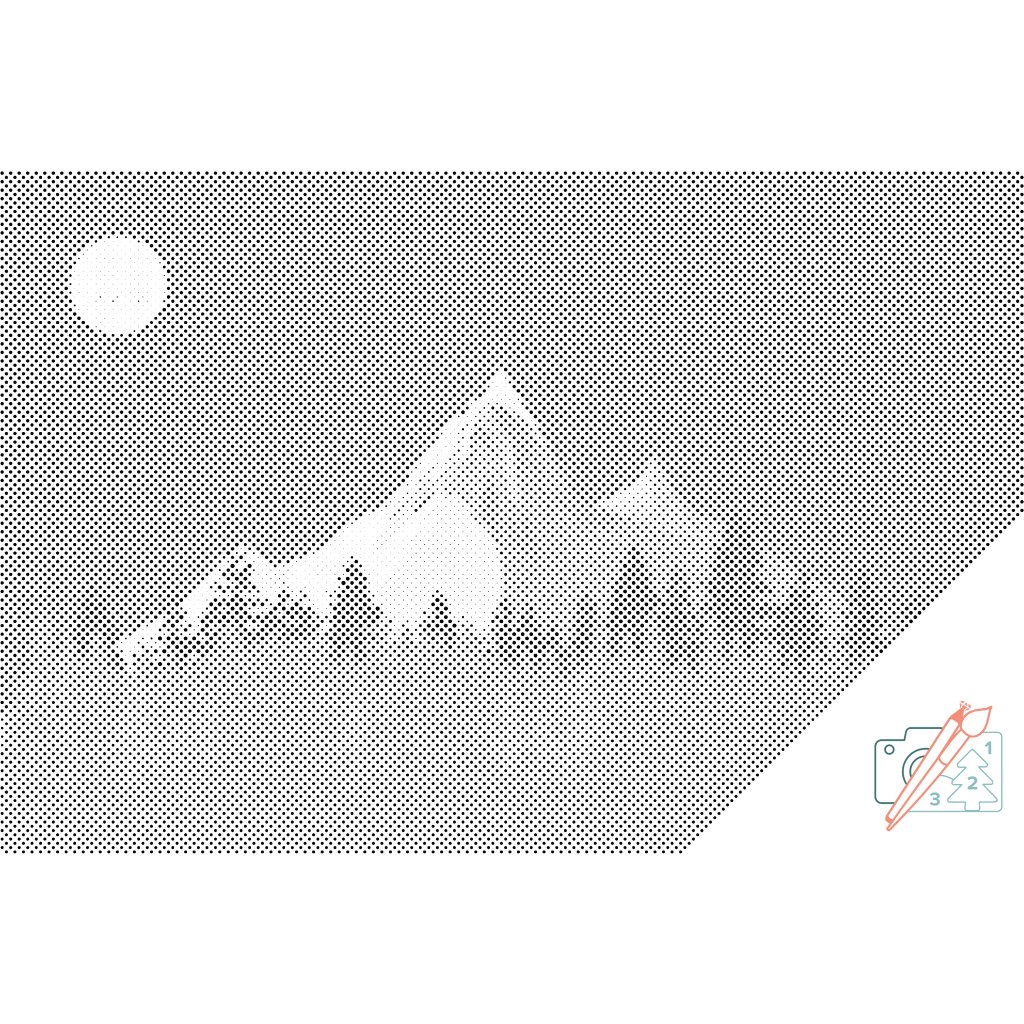 Puntillismo – Montañas de noche