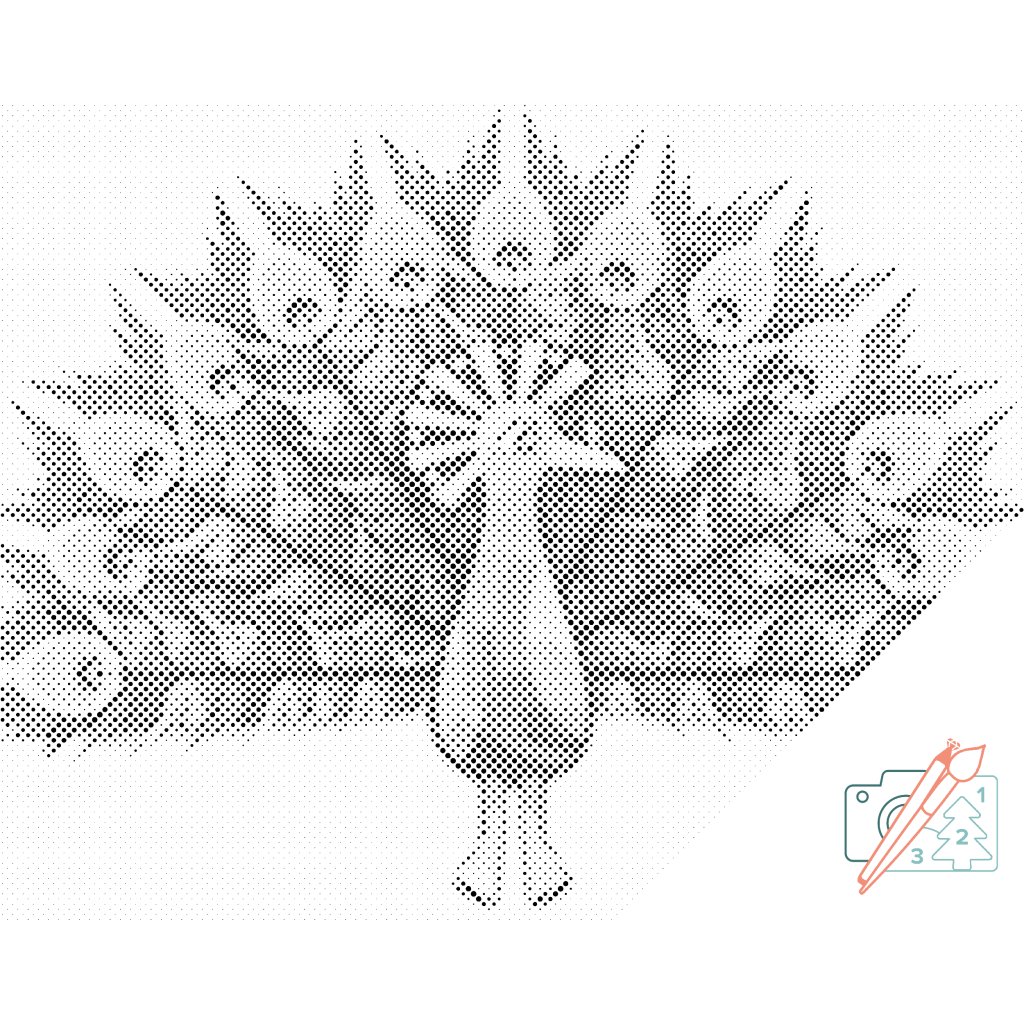 Puntillismo – Pavo real pintado