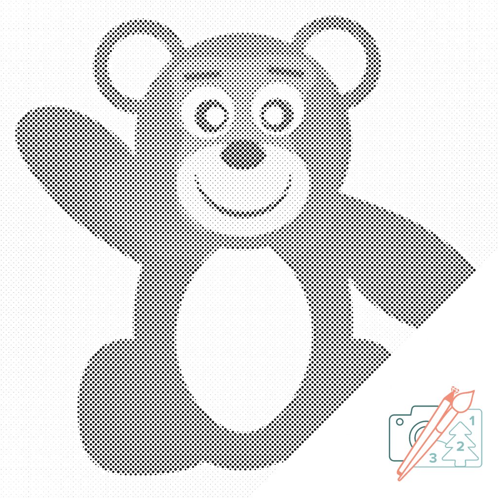 Puntillismo – Oso saludando