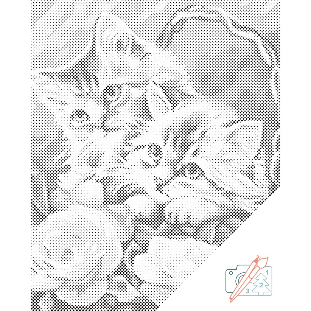 Puntillismo – Gatitos en una cesta