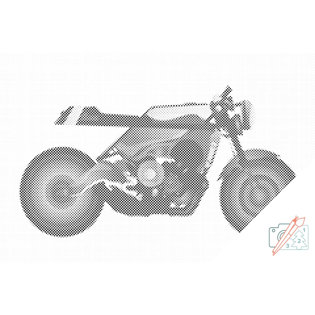 Puntillismo – Motocicleta con estilo