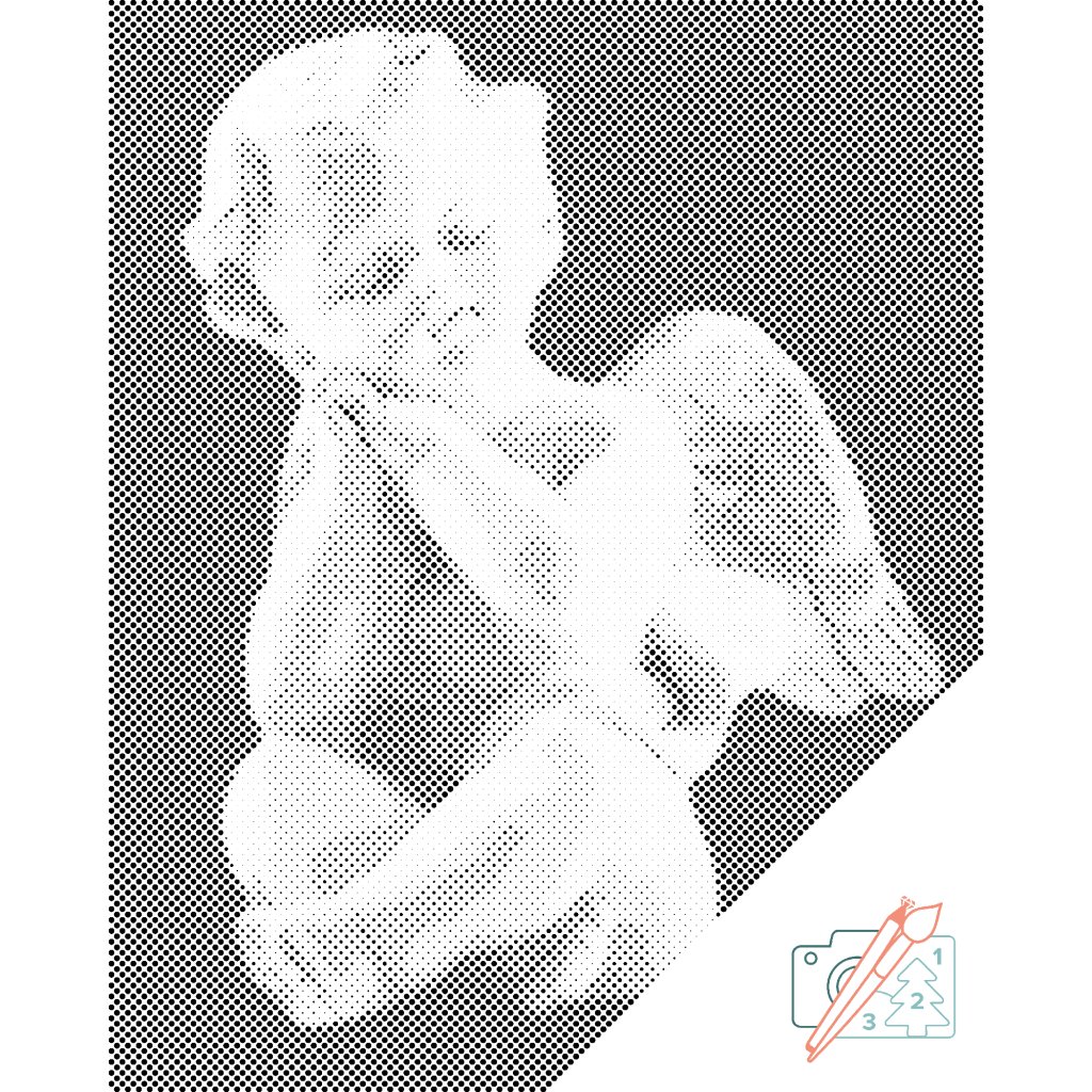 Puntillismo – Ángel, símbolo del cielo