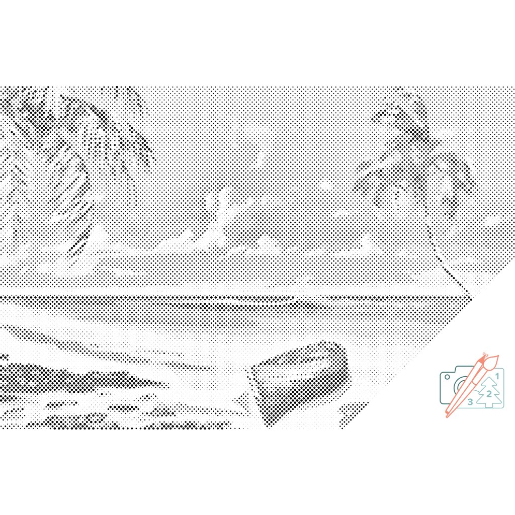Puntillismo – Bote en la playa