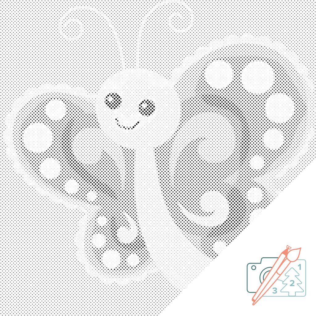 Puntillismo – Mariposa sonriente
