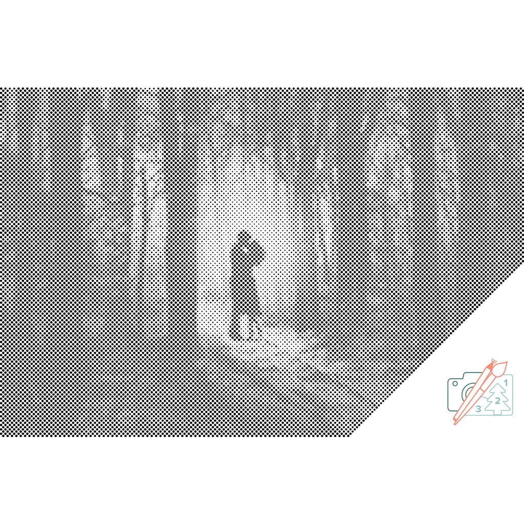 Puntillismo – Pareja amorosa en el bosque