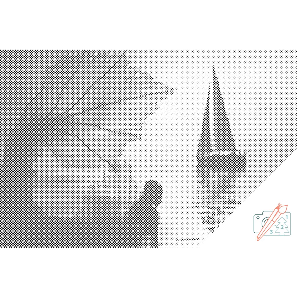 Puntillismo – Sirena y velero