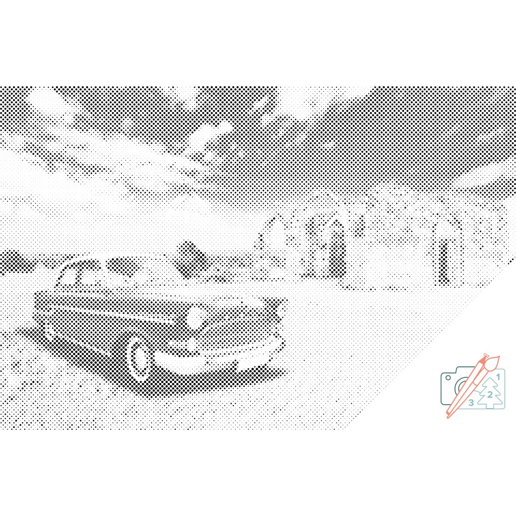 Puntillismo – Coche retro