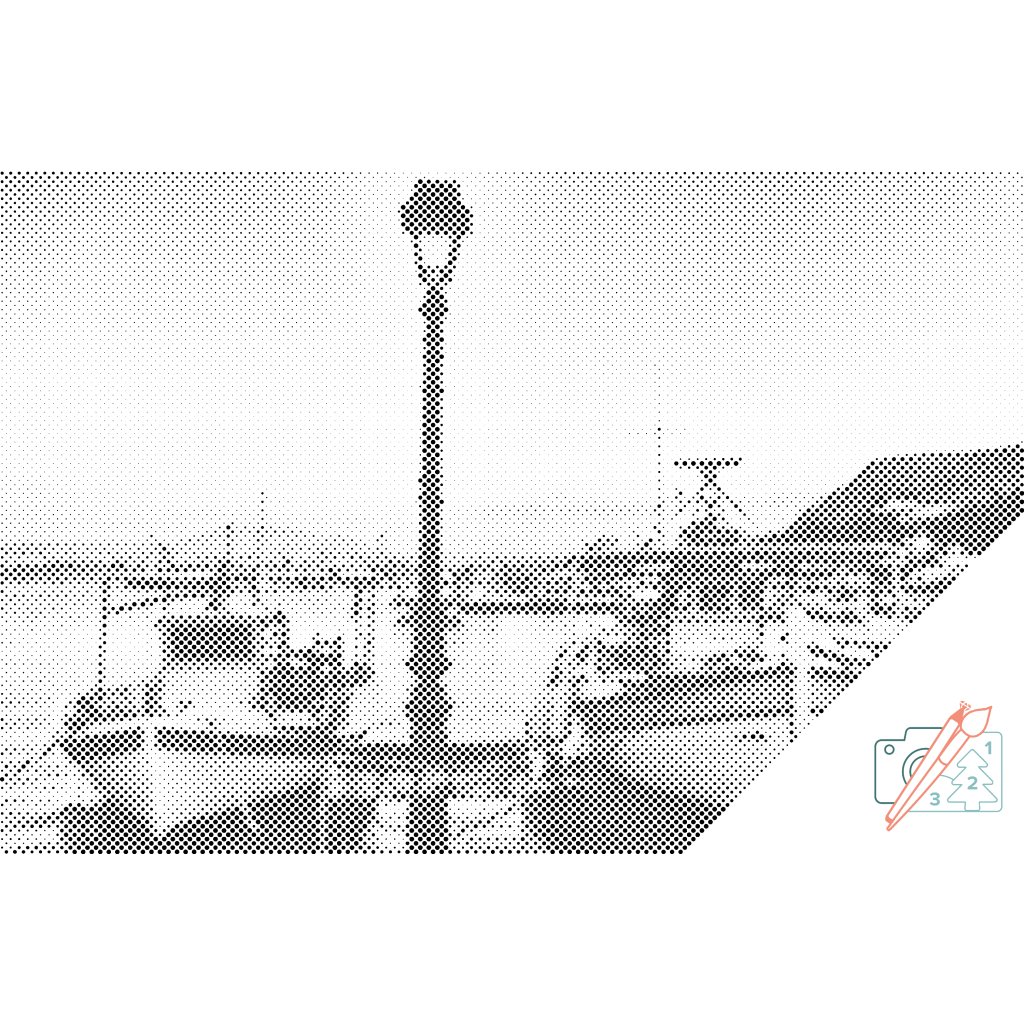 Puntillismo – Barcos en el puerto