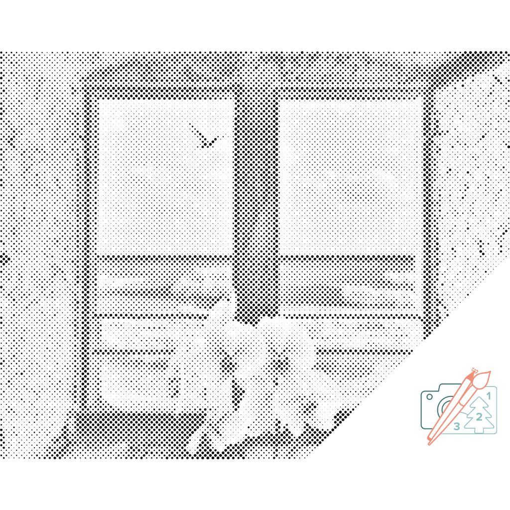 Puntillismo – Ventana en la playa