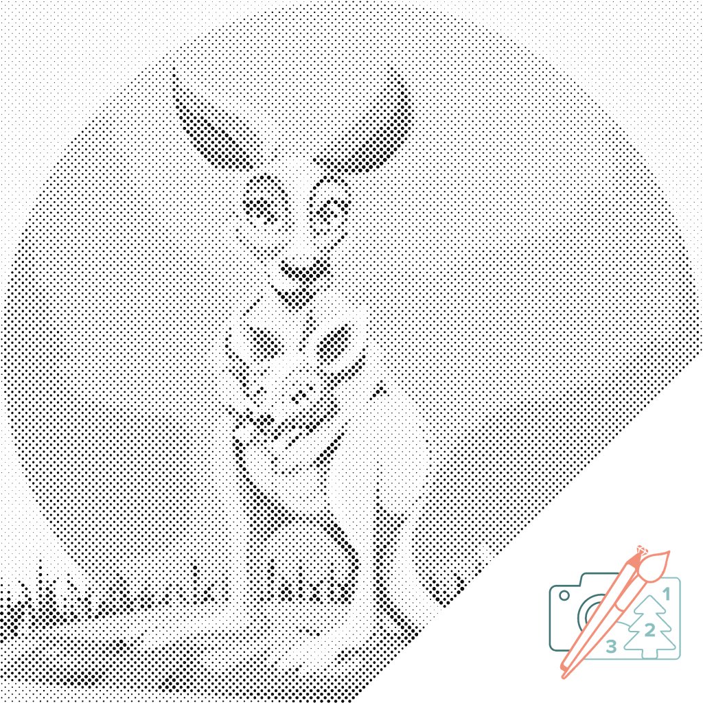 Puntillismo – Canguro con cría