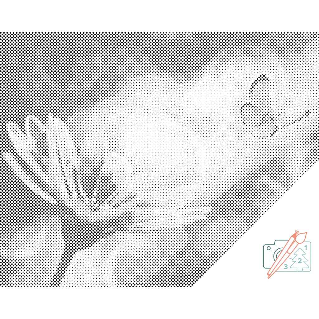 Puntillismo – Mariposa y gerbera