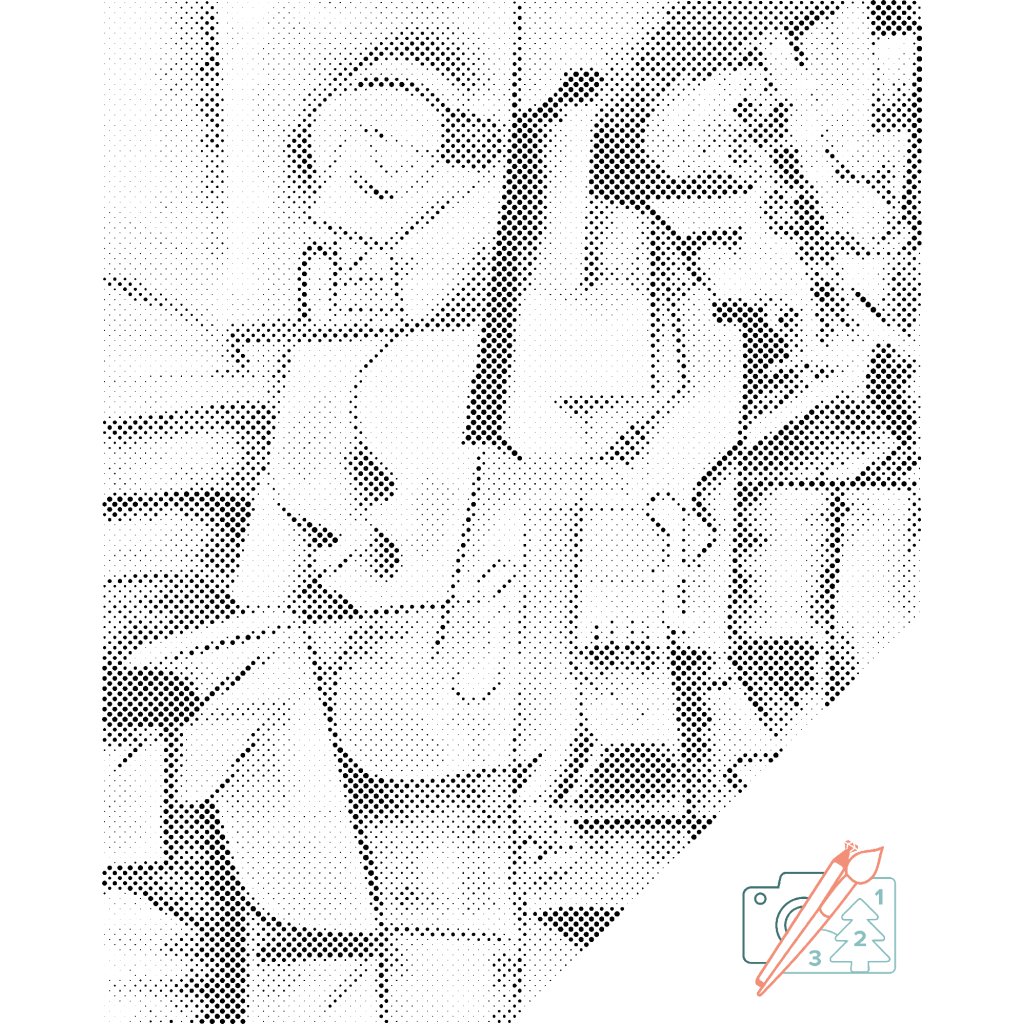 Puntillismo – Violín y uvas, Picasso