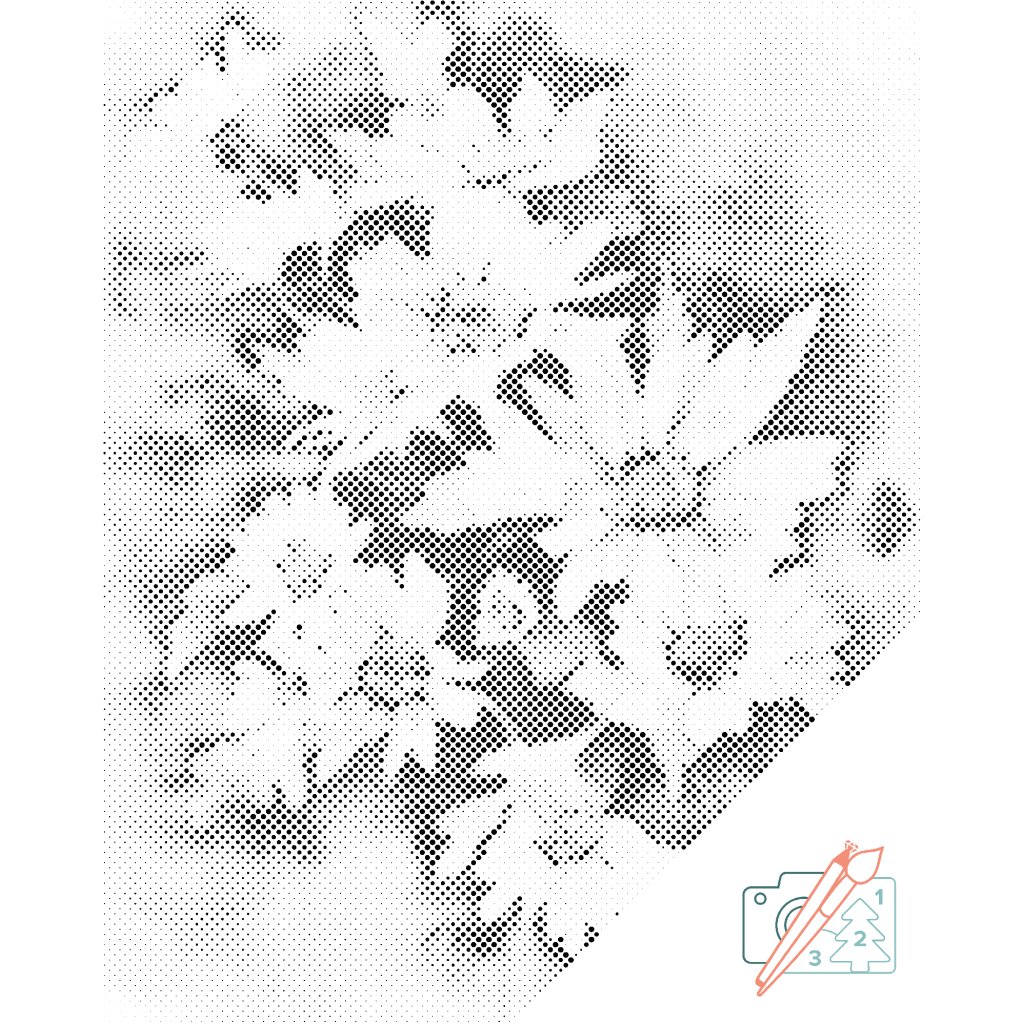 Puntillismo – Flor de otoño, aster blanco