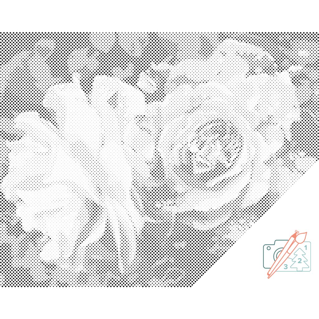 Puntillismo – Rosa, flor de la belleza