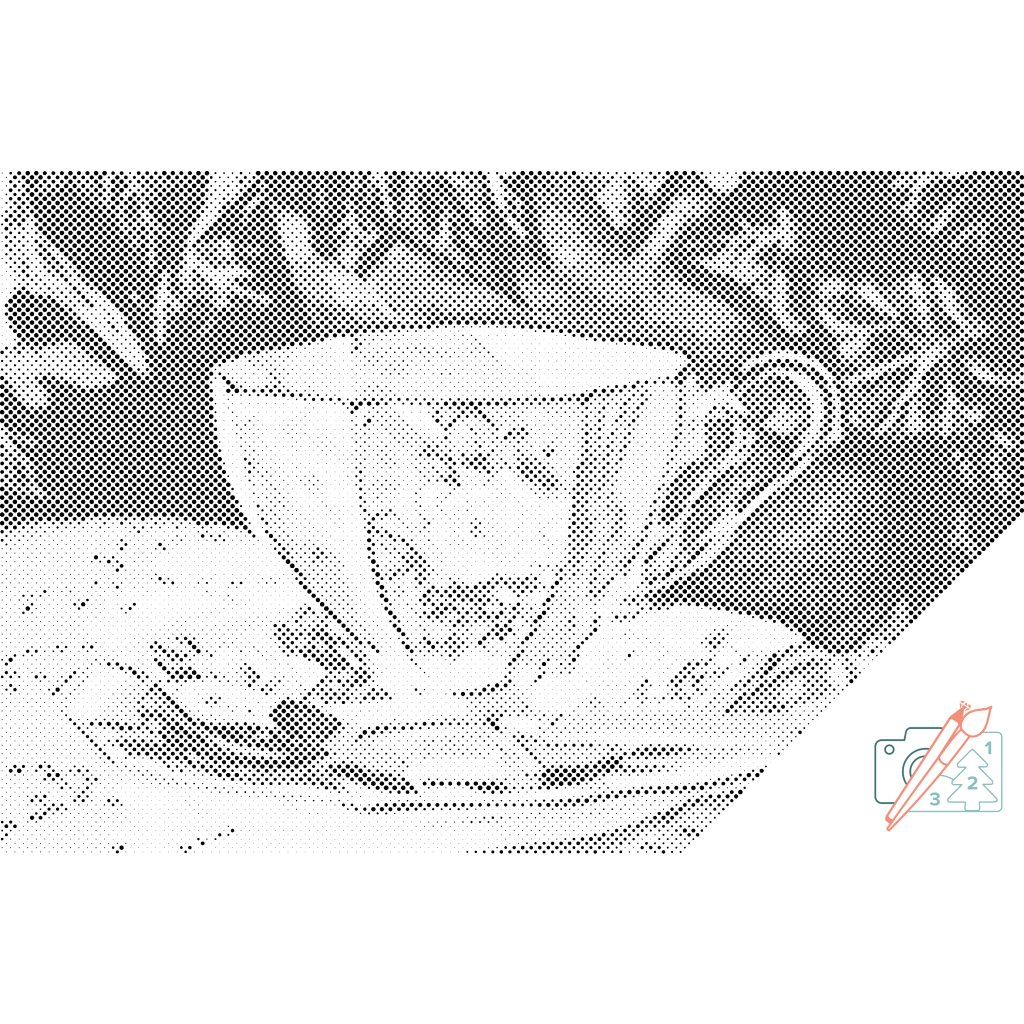Puntillismo – Taza de cerámica pintada