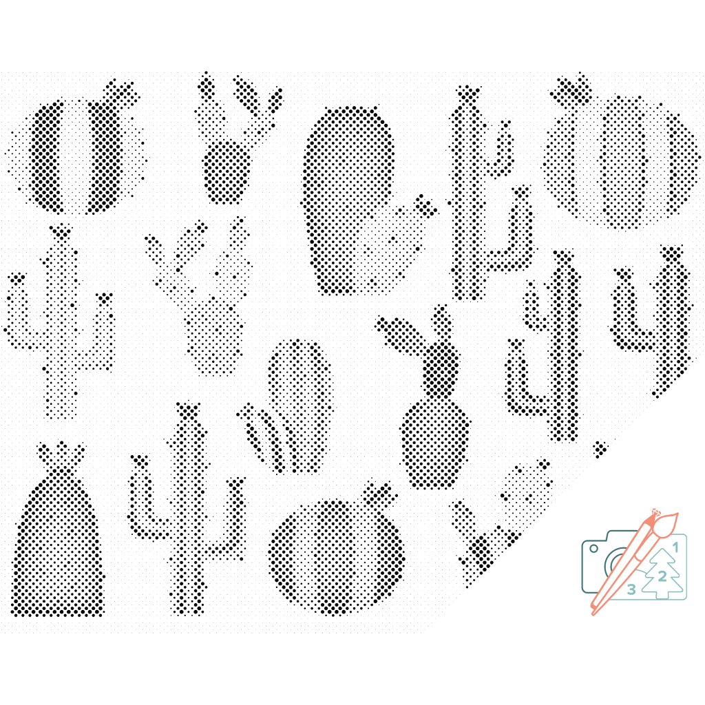 Puntillismo – Fondo de cactus