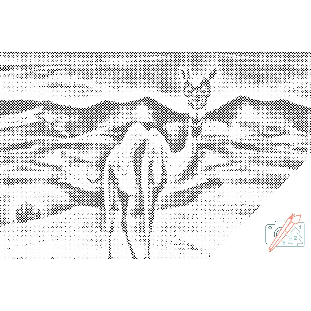Puntillismo – Camello en el desierto