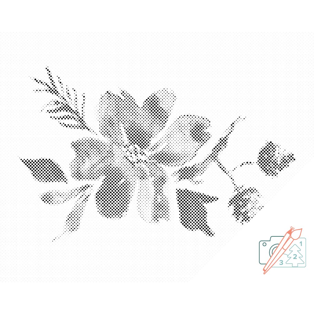 Puntillismo – Boceto de la flor