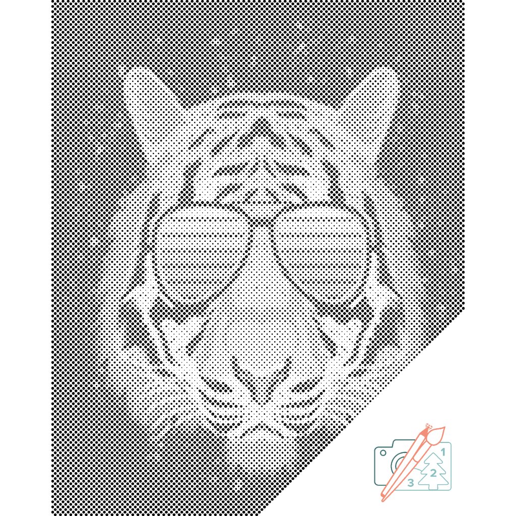 Puntillismo – Tigre con gafas