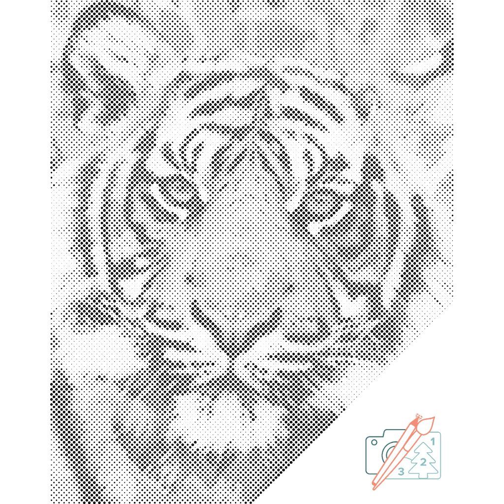 Puntillismo – Cabeza de tigre 2