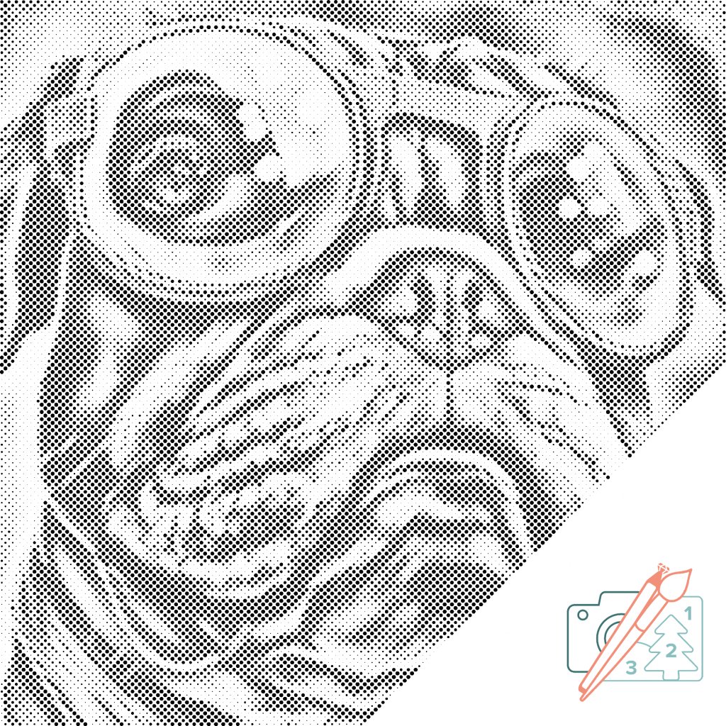 Puntillismo – Perro con gafas a la moda 2