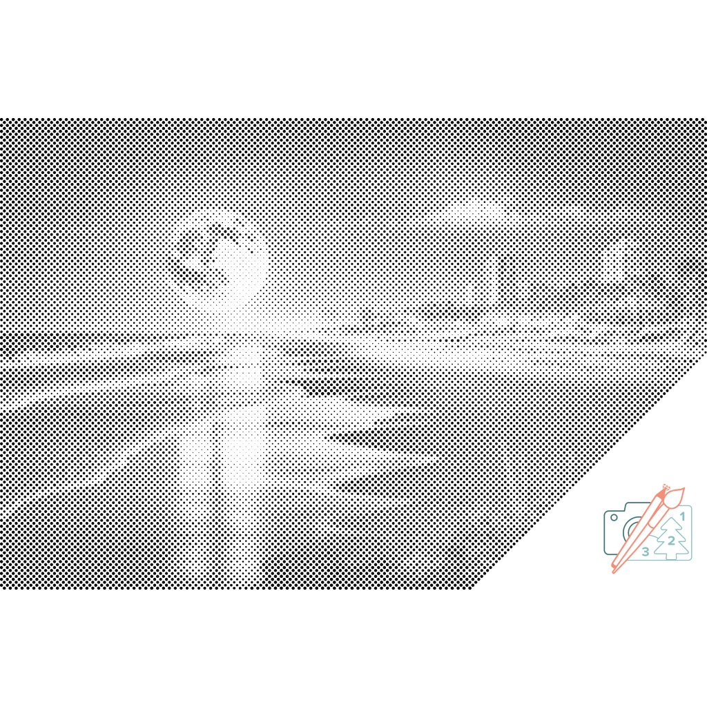 Puntillismo – Luna llena en la playa