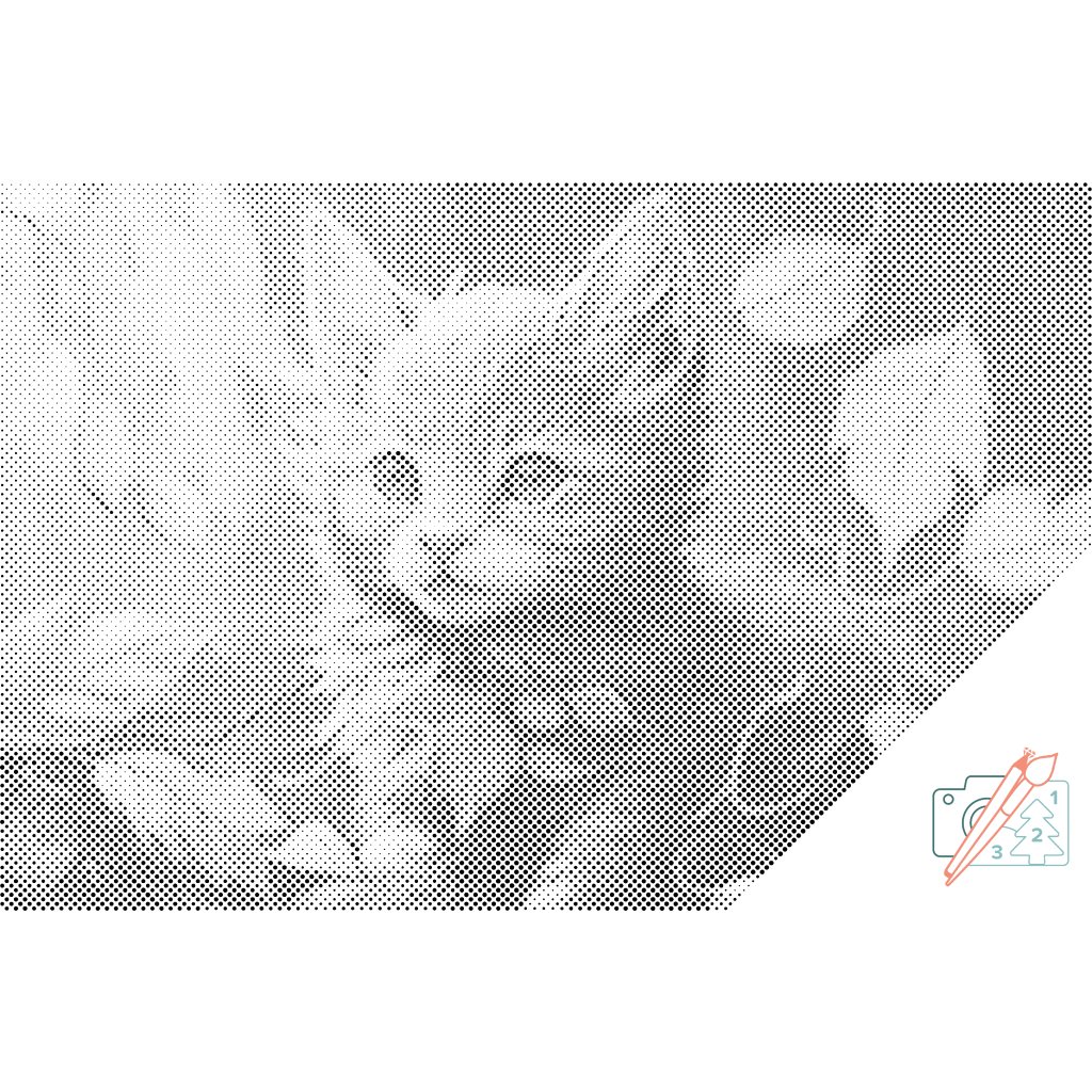 Puntillismo – Gatito entre el follaje