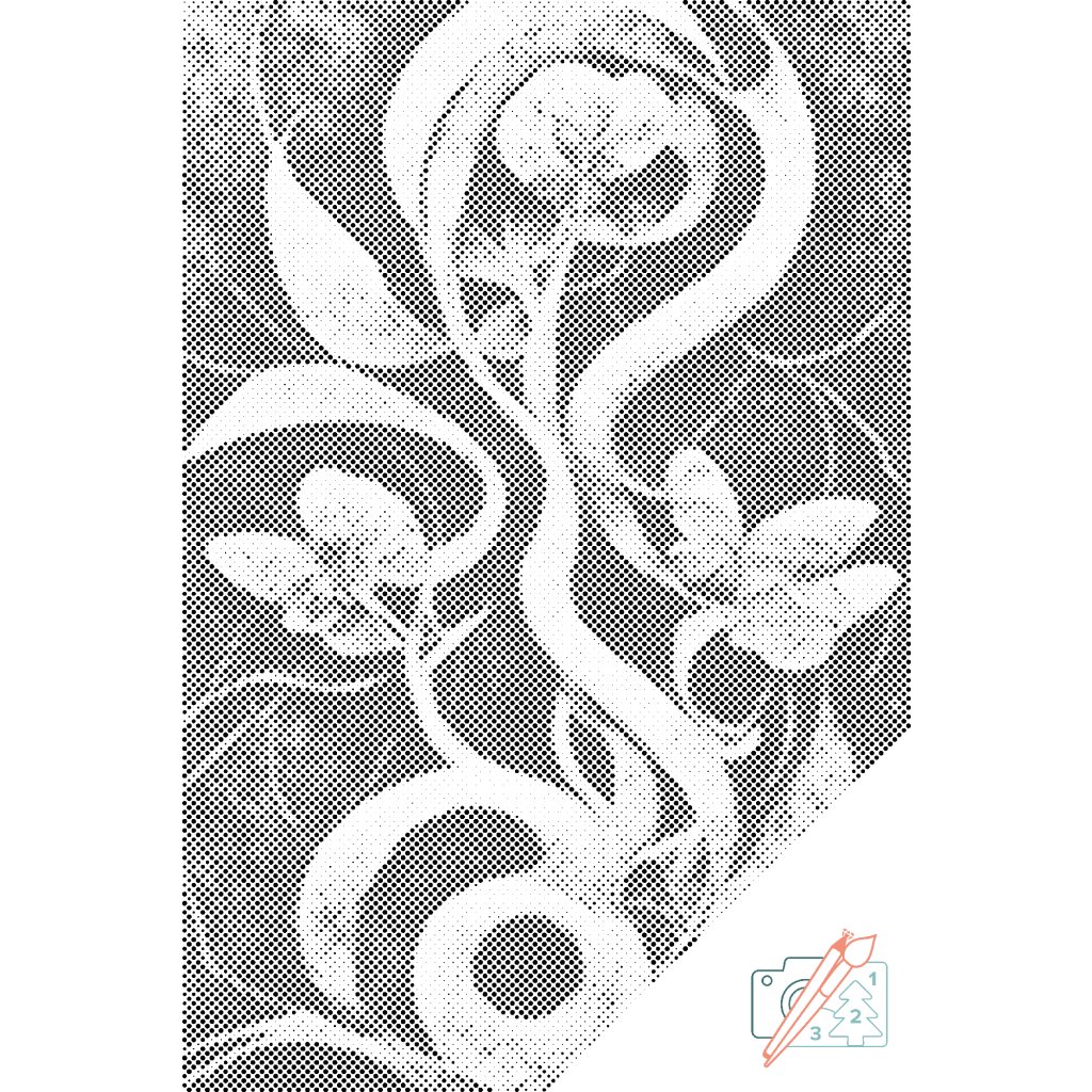 Puntillismo – Flor abstracta