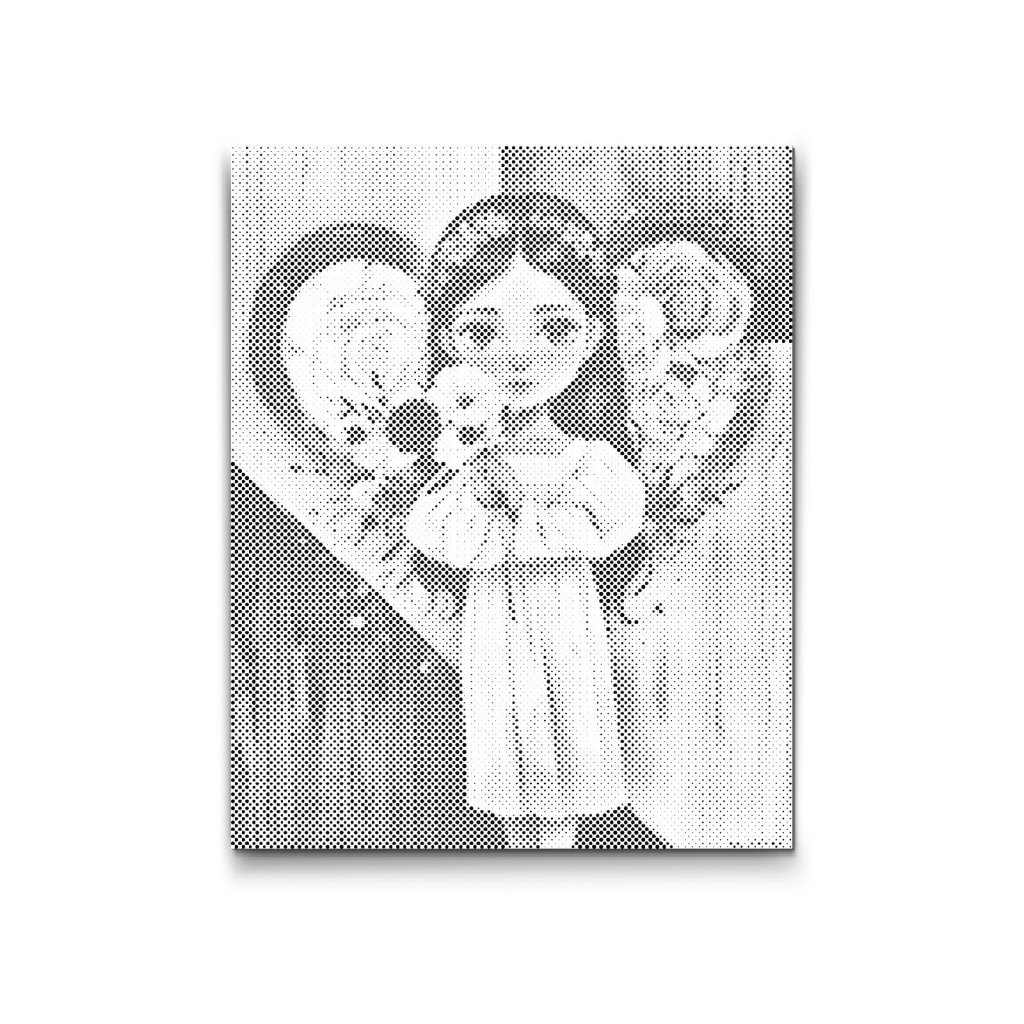 M2_Puntillismo_-_Ángel_con_un_ramo_en_la_mano
