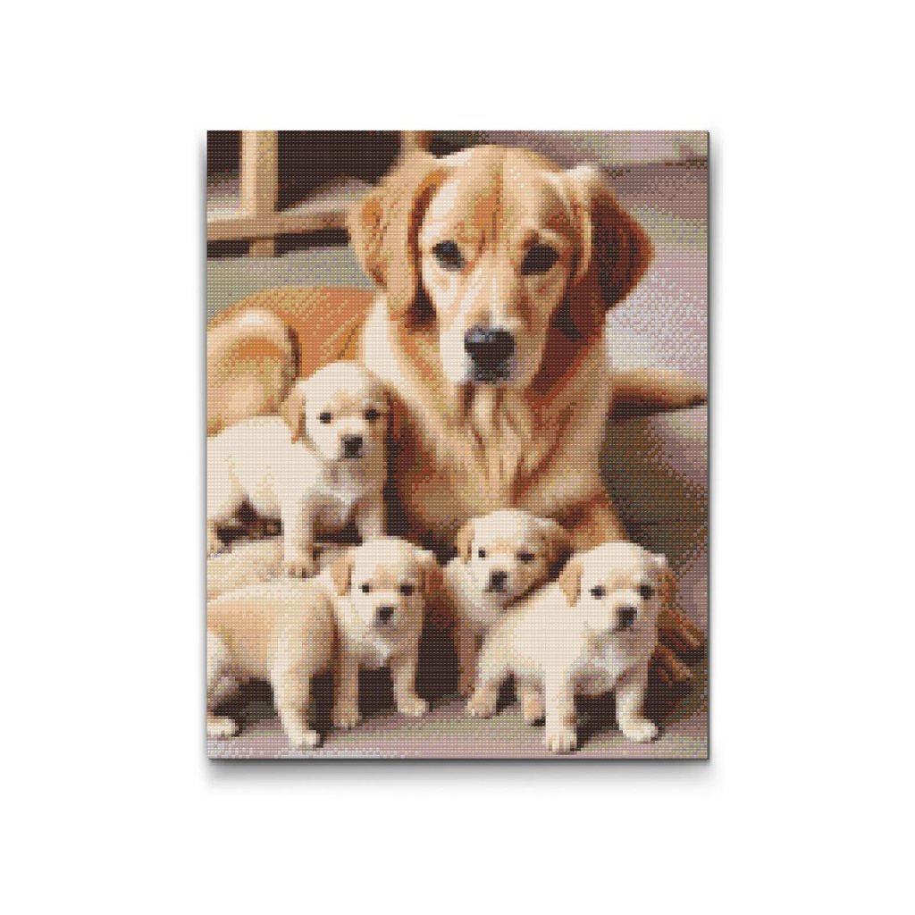 M2_Pintura_con_diamantes_-_Golden_Retriever_y_cachorros