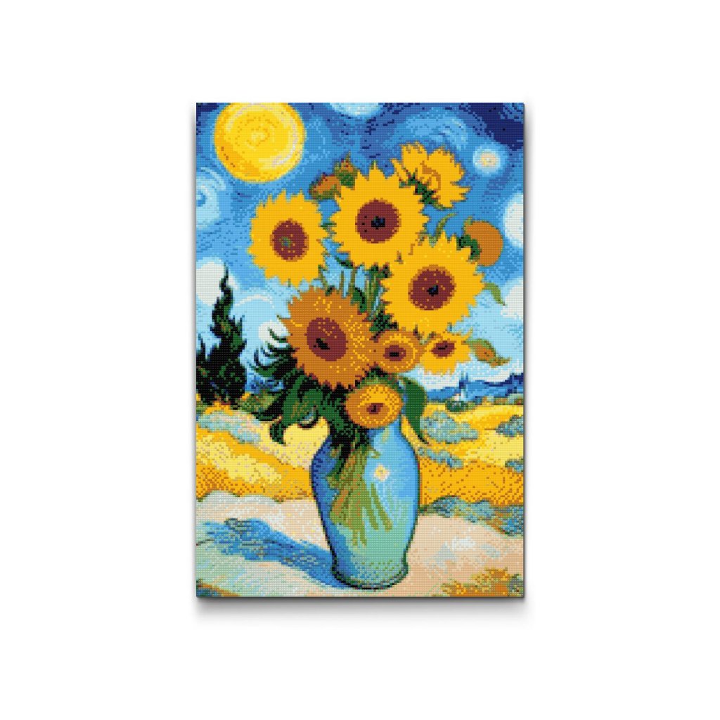 M2_Pintura_con_diamantes_-_Girasol_con_fondo_de_estrellas