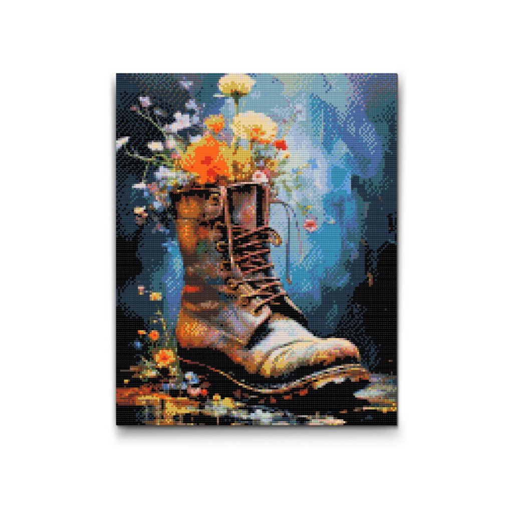 M2_Pintura_con_diamantes_-_Zapato_lleno_de_flores