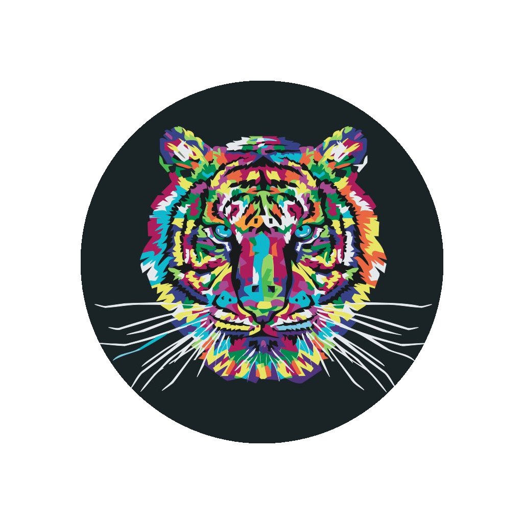 Pintura por números - Tigre colorido