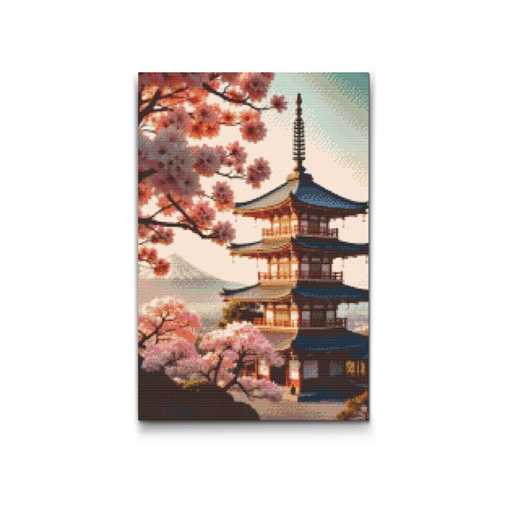 M2_Pintura_con_diamantes_-_Pagoda_con_sakura