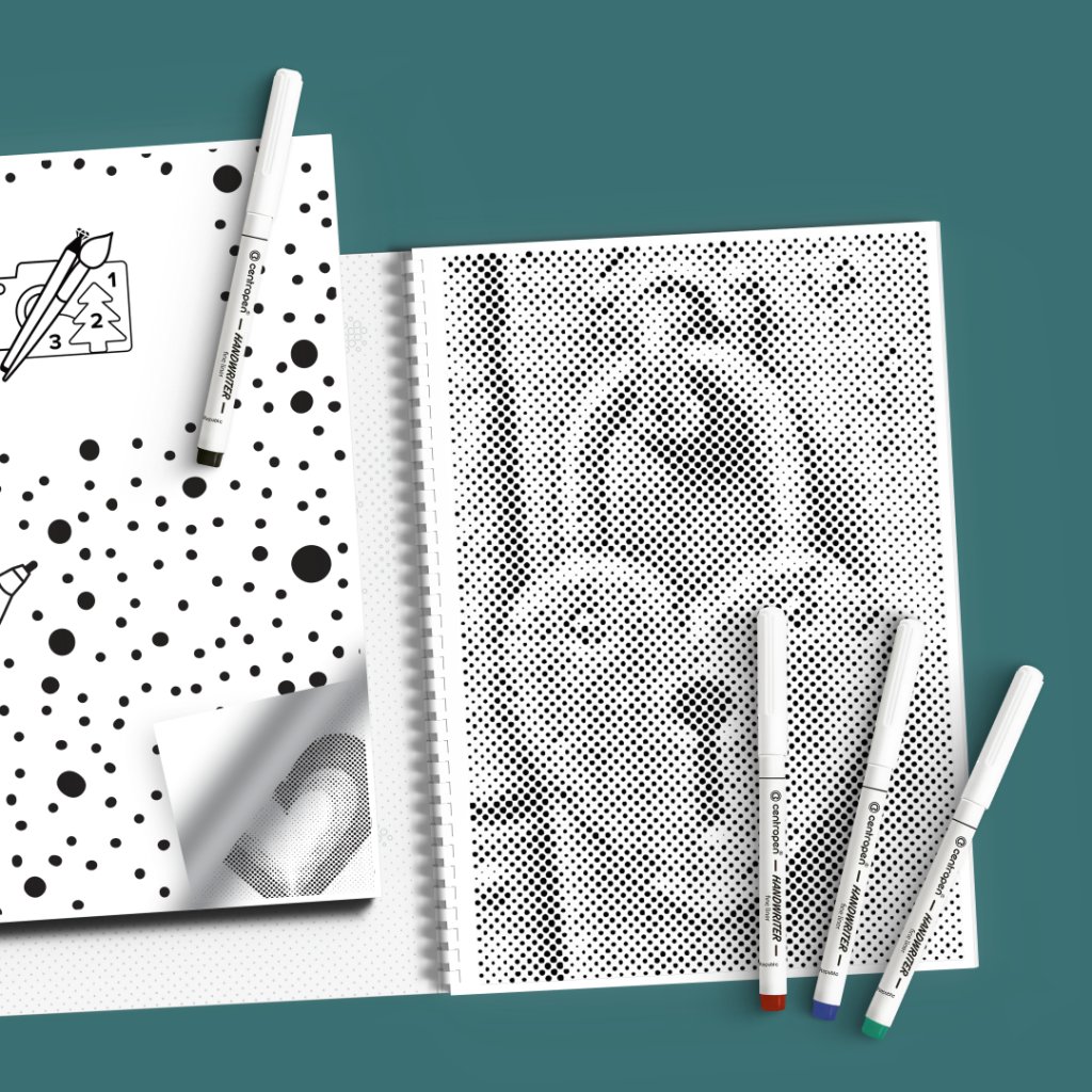 Cuaderno de puntillismo - Corazón (Variante 3 colores (negro, azul, dorado))