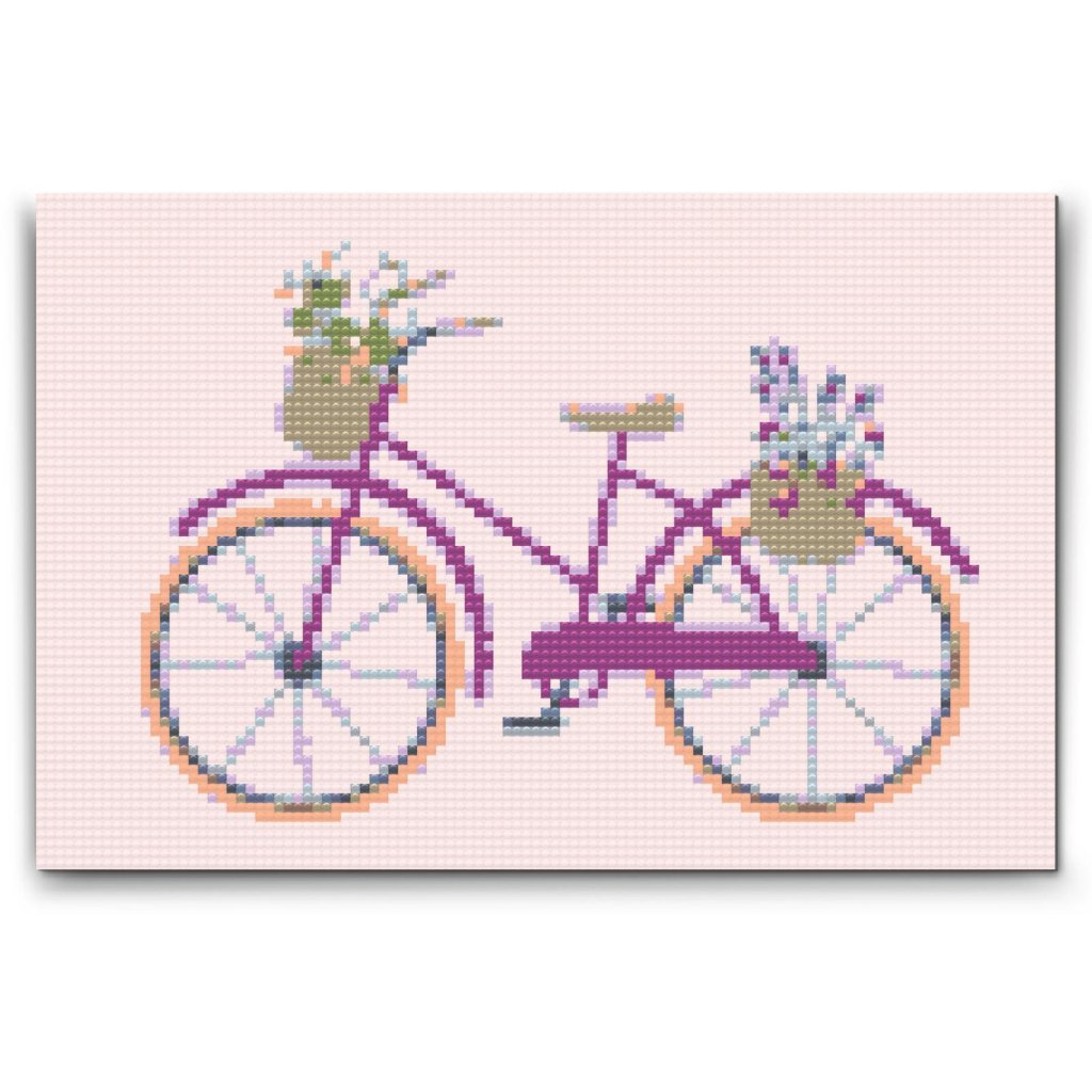 Pintura_con_diamantes_Bicicleta_con_flores_M2