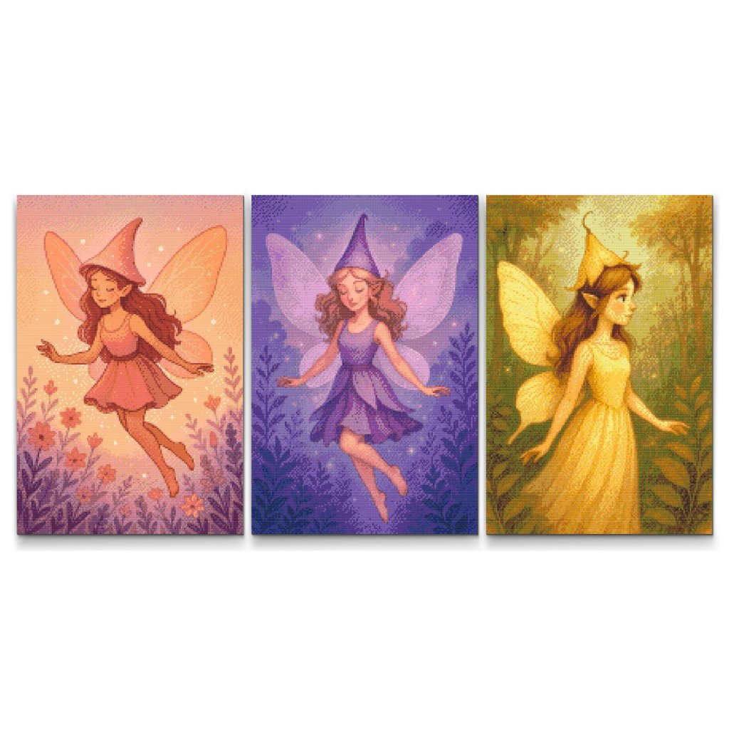 Pintura_con_diamantes_Hadas_magicas_del_bosque_juego_de_3_lienzos_M7