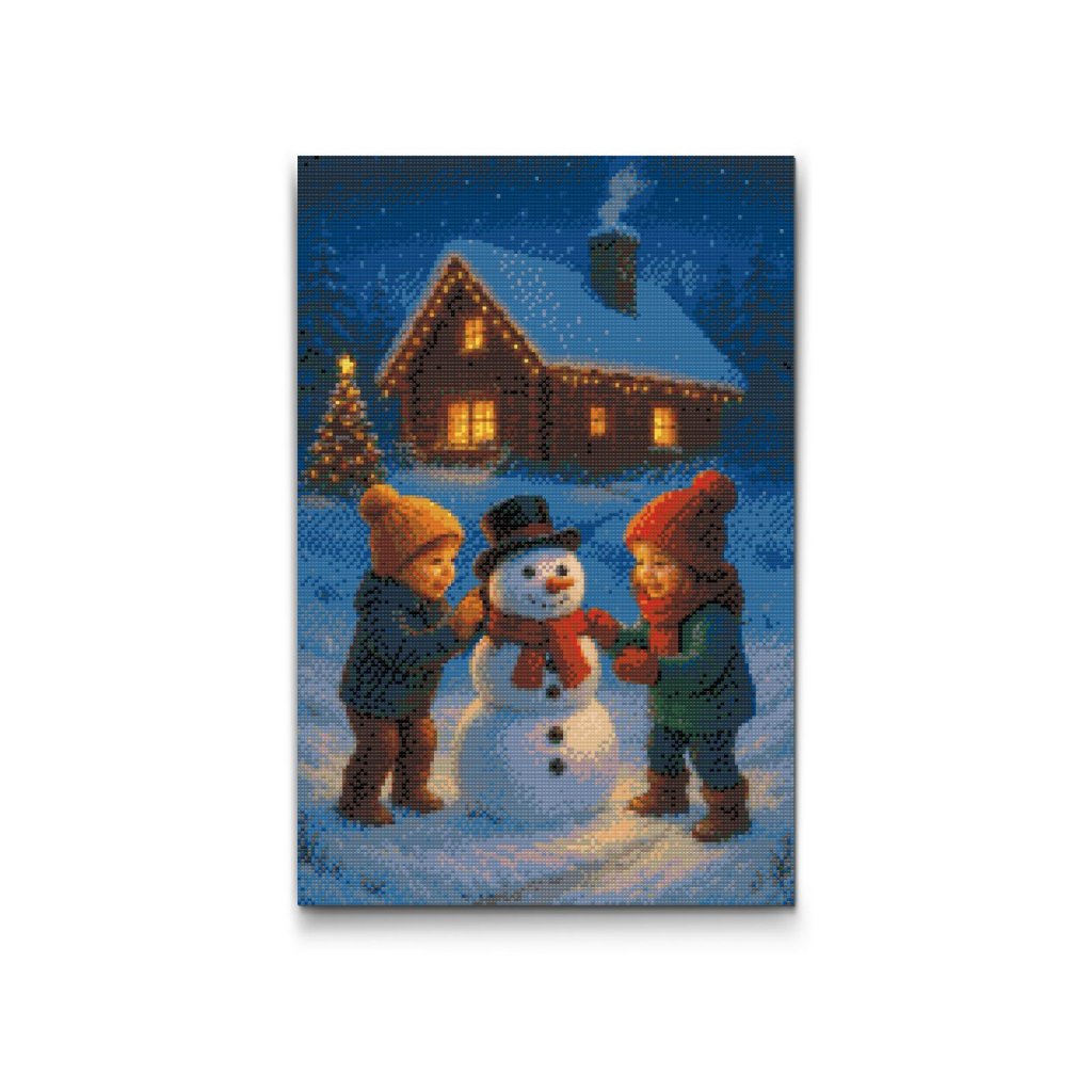 Pintura_con_diamantes_Ninos_construyendo_un_muneco_de_nieve_M2