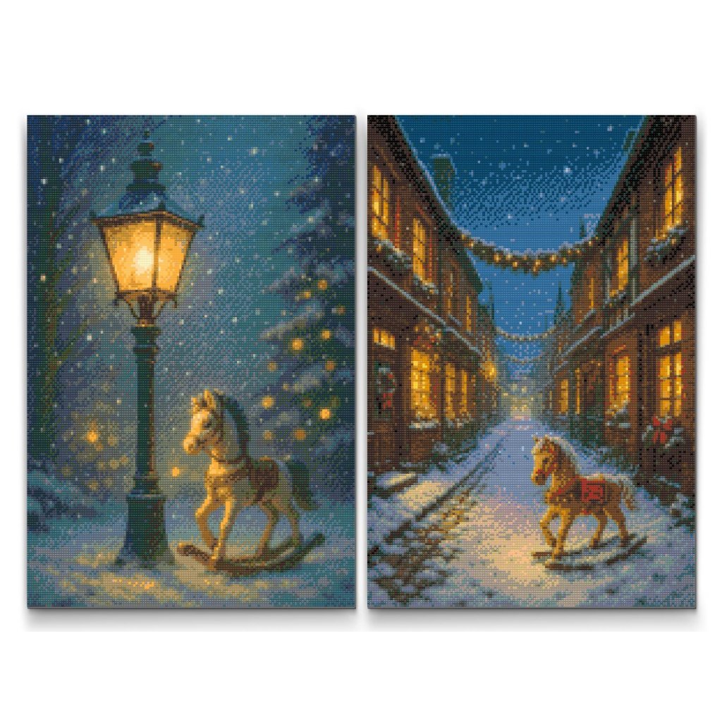 Pintura_con_diamantes_Caballitos_balancin_juego_de_2_lienzos_M7