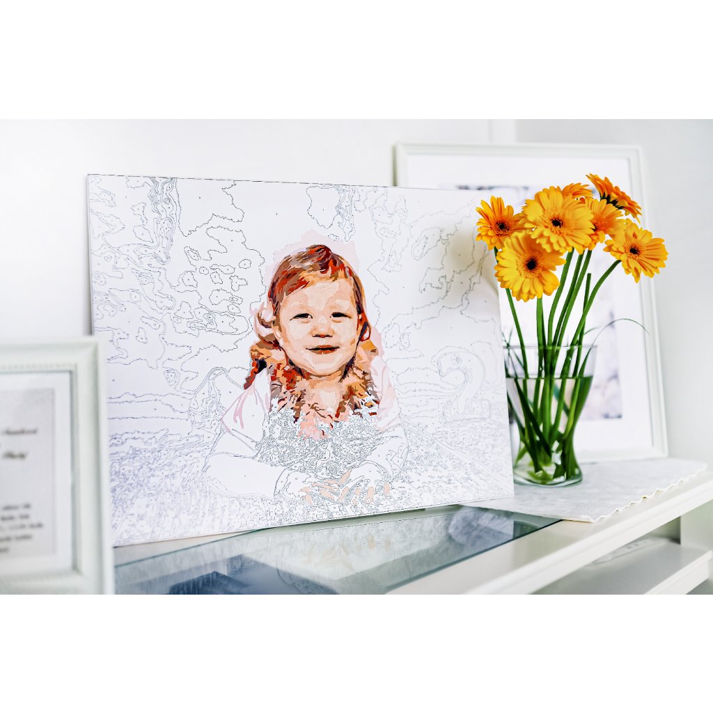 Pintura personalizada por números de foto con marco, foto de personalidad,  pintura personalizada, dibujo por números, lienzo para colorear, decoración