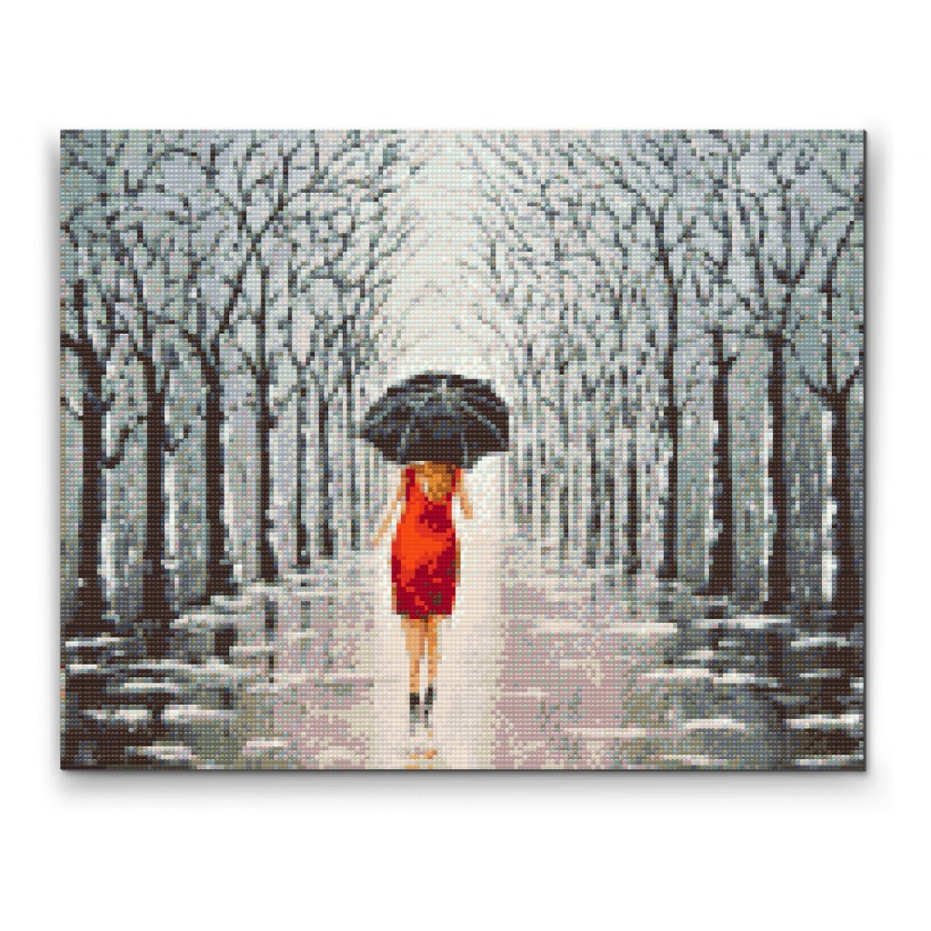 Pintura de diamante - Mujer caminando por el parque